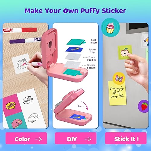 Kit de Fabrication de Stickers Pour Enfants,Créez vos Propres Stickers 3D en Relief, Kits d'arts et D'artisanat DIY avec Motif Licorne,Cadeau de Pâques et D'anniversaire pour Filles et Garçons de 6-10 - Nail Gallerys