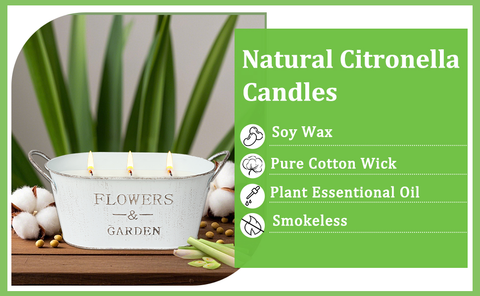 Bougies d'extérieur extra larges à la citronnelle