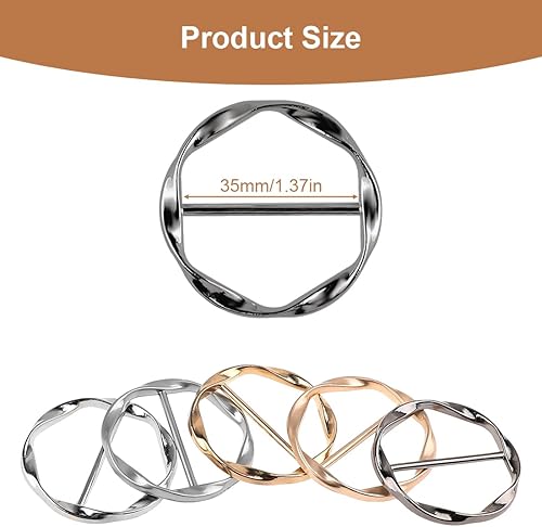 5 Pièces T-Shirt Clips Anneau Clip pour Femmes Pinces à Echarpe Pinces à Cravate Métal Cercle Clip Taille Boucle Cravate Pin Clips T-Shirt Écharpe Boucles Clips - Nail Gallerys