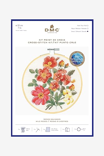 DMC - Kit Point de Croix Avancé Roses Sauvages - Nail Gallerys