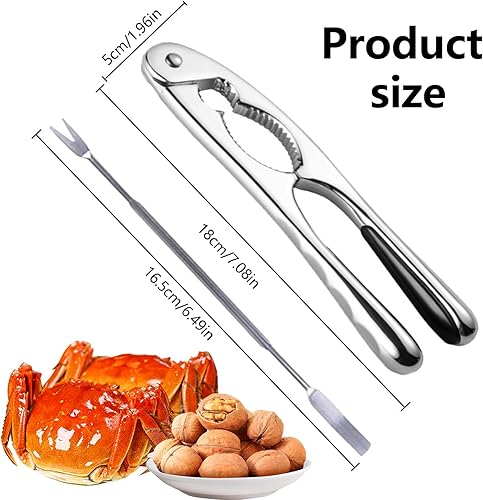 YongSral Casse Noix, Pince Casse Noisette avec Fourchettes, Casse Noix sans Effort, Casse-Noix en Acier Inoxydable, Casse Noisette Multifonctionnel, Convient Aux Noix, Noisettes, Amandes (B) - Nail Gallerys