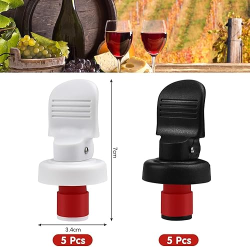 NAROSEBE 10 Pcs Bouchon Bouteille Vin en Plastique Bouchon Bouteille Champagne avec Anneau d'Étanchéité en Silicone Bouchon Bouteille Hermétique Bouchon Bouteille Alcool Réutilisable pour Vin Bière - Nail Gallerys