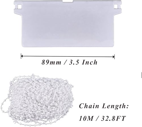 SAIYU Kit de réparation de Stores verticaux avec Paquet de 12 Lattes de Poids de 45 * 89mm, 12 cintres supérieurs Chaîne inférieure Aveugle Verticale 10M avec 6 connecteurs en Plastique pour chaîne - Nail Gallerys