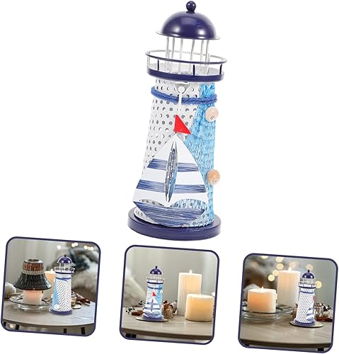 WHAMVOX Bougeoir Phare Décoration Méditerranéenne pour Maison Accessoires Nautiques de Bureau et Décoration Intérieur - Nail Gallerys
