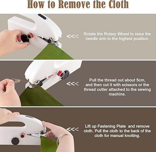 Mini machine à coudre, portable, deux modes, alimentation par batterie et USB, idéale pour les débutants et les projets de bricolage, blanc - Nail Gallerys