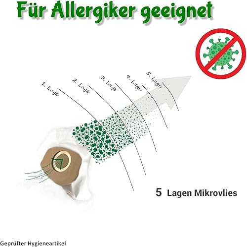 ZZ-Clan Lot de 10 sacs d'aspirateur pour Rowenta RO7457EA, RO7457 - Microfibre non-tissée 5 couches - Meilleure performance - Nail Gallerys