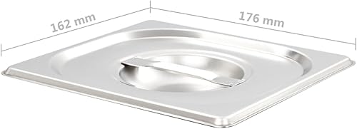 vidaXL 8x Couvercles de Plateau GN 1/6 Ustensiles de Cuisine Rectangulaire Combiné avec des Plateaux Restaurant Cuisine Maison Hôtel Acier 176x162 mm - Nail Gallerys