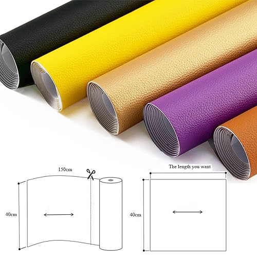 DIKARIYA Patch de Réparation en Cuir, Simili Cuir Autocollant,Patch Cuir Auto-adhésif Rénovation,Kit Reparation Cuir pour Canapés/Sièges de Voiture/Meubles/Vestes Beige 40x150CM - Nail Gallerys