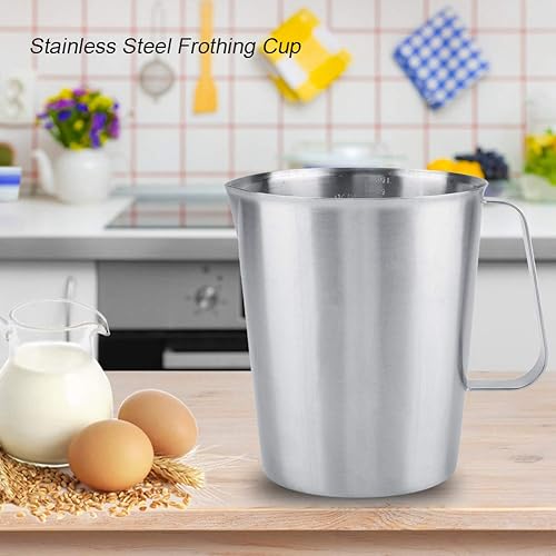 Srliya Staless Grand Pichet 3l Inox 19 × 17 × 16 2000 Ml Grande Tasse à Mesurer en Acier Inoxydable Tasse Lait Moussant Pichet Cruche pour café Latte Art - Nail Gallerys