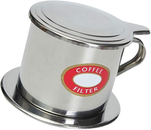 Ogquaton Filtre à café presse, filtre à café en acier inoxydable réutilisable, filtre à gouttes, filtre à café simple tasse, 2 contenants disponibles - argent, 50 ml Nouveauté - Nail Gallerys