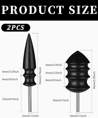 TPZORJX Lot de 2 brunisseurs de cuir – Polisseuse de cuir faite à la main, outil sculpture, ensemble de traitement du cuir, bricolage, artisanat du cuir pour le bricolage du cuir, l'artisanat (noir) - Nail Gallerys