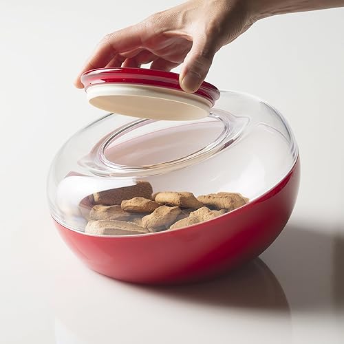 Omada Design Bocal de biscuits en plastique bicolored avec bouchon hermétique et sauve fraîcheur, 270 cl, Ligne Movida, Jaune - Nail Gallerys