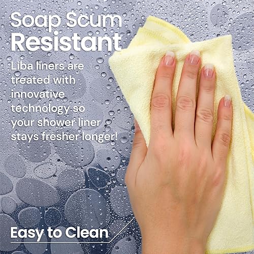 LiBa Doublure de Rideau de Douche en Plastique Robuste de 8 g pour Salle de Bain, Rideau de Douche en Vinyle imperméable, 3 aimants, œillets en métal antirouille – Motif Galets Transparents 3D, 183 x - Nail Gallerys