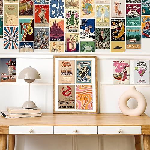 FGXY 100pcs Album de Concert de Musique Rétro, Affiches de Film Vintage Classiques, Ensemble de Collage d'Affiches de Salle, Convient Pour Salon,Décoration d'art, mur, décoration de chambre à coucher - Nail Gallerys