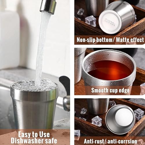 Myqqhbs Ensemble de 3 tasses en acier inoxydable 304 pour le camping, ensemble de tasses à café en métal, vaisselle à boire portable, B - Nail Gallerys