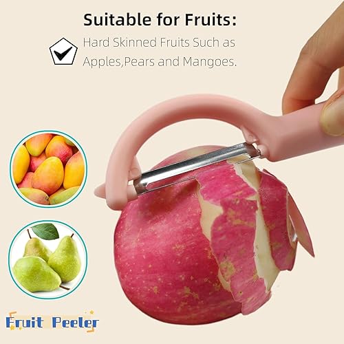Eplucheur legumes en acier inoxydable, Éplucheur pivotant en Acier Inoxydable, Couteau Cuisine avec Lame Tranchante pour Légumes Fruits, Rose, 2 Pcs - Nail Gallerys
