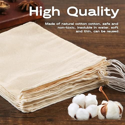 Lot de 30 sacs à épices en coton naturel, respectueux de l'environnement et réutilisables, 3 tailles différentes pour thé, café, filtre, épices - Nail Gallerys