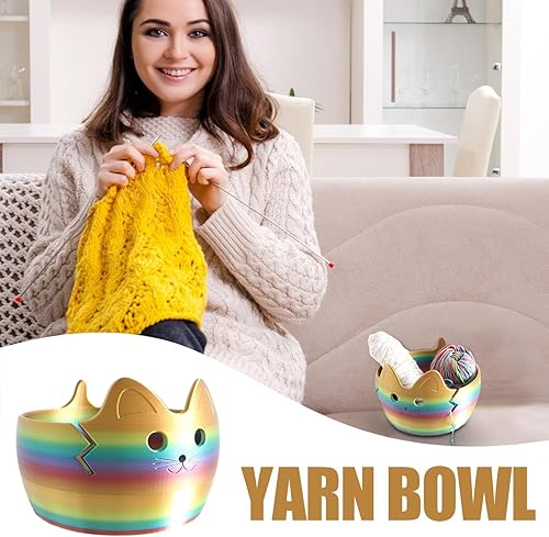 Bol À Fil Bol De Rangement Pour Fil Grand Porte-Fil Au Crochet Bol À Fil De Chat Mignon Bol De Rangement En Laine Pour Tricot Sans Enchevêtrement Organisateur D'accessoires De Crochet À La Main - Nail Gallerys