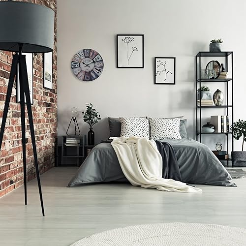 Rebecca Mobili Horloge Suspendue, Horloges Industrielles, Gris Noir Marron Blanc, MDF, Style Vintage, Cuisine Décoration Salon - Diamètre 33,8 cm x p 4 cm - Art. RE6796 - Nail Gallerys