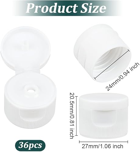 OLYCRAFT 36Pcs 24/400 bouchons à Vis à Rabat Blanc Bouchon de Distribution à Rabat Blanc Bouchons de Bouteilles de Rechange Bouchons pour Shampooing Distribution Diamètre Intérieur 24mm - Nail Gallerys