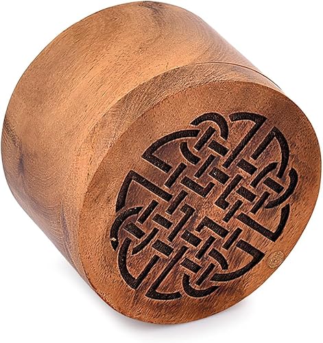 EDHAS Spice Cellars Boîte à épices en bois d'acacia avec couvercle pivotant, pot en bois pour cuisine, parfait pour conserver le sel de table, les sels gastronomiques (8,89 cm x 8,89 cm x 6,35 cm) - Nail Gallerys