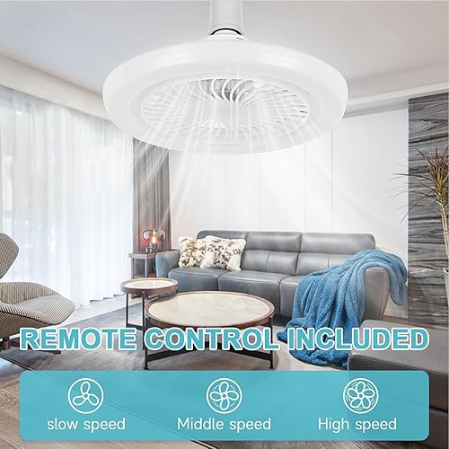 Ventilateur De Plafond Avec Lumière | Ventilateur Plafond Mince Télécommande | 3 Vitesses Réglables, Silencieux avec Éclairage Intérieur pour Salon, Salle de Bain, Bureau et Maison de Campagne - Nail Gallerys