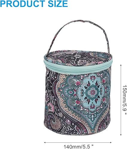PATIKIL Sac à Crochet, Petit Organisateur de Rangement de Fils Miniatures pour Accessoires et Fournitures de Tricot, Support de Pelote de Laine pour Crocheter, Motif de Style Bohémien - Nail Gallerys