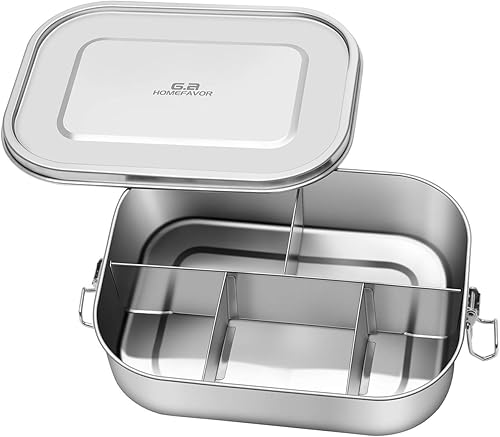 G.a HOMEFAVOR 1400ml Boite à Déjeuner en Acier Inoxydable Boîte à Lunch Anti Fuite avec 5 Compartiment pour Pique-Nique Ecole Travail - Nail Gallerys