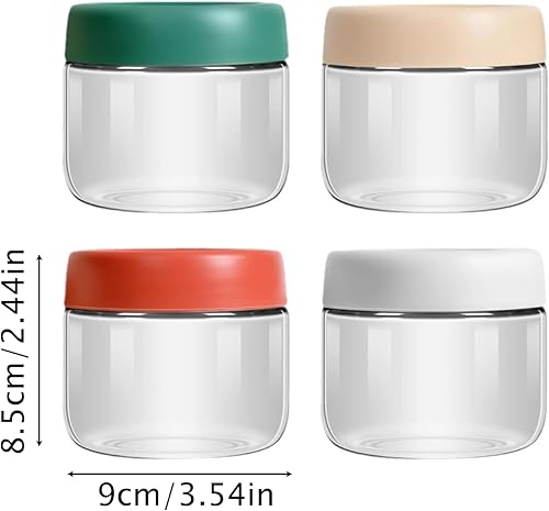 CTForest 4 Pièces Pot en Verre, Boîtes de Céréales, Adaptées pour Conserver Céréales, Salades, Confitures, Condiments, etc(300 ml) - Nail Gallerys