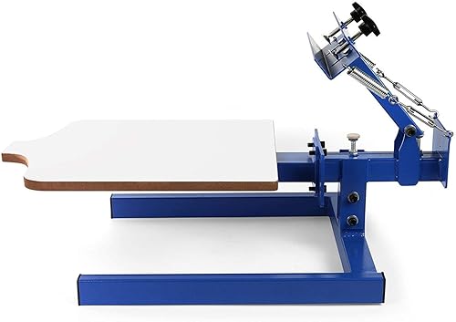 Machine de Sérigraphie 1 Couleurs 1 Station Presse à Sérigraphie Plateau 54 x 45 cm Machine d'Impression à Écran Rotative à 360° pour Impression à Plat T-shirt Vêtements Bois Plastique Papier - Nail Gallerys