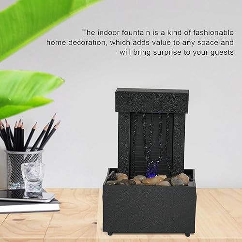 Fontaine D'eau De Table à LED En Forme De Cascade D'intérieur, Design Moderne Contemporain Avec éléments Zen, Charme Naturel Pour la Décoration du Bureau Et de la Maison, Sons Tranquilles Et Méditatif - Nail Gallerys