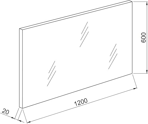 Kiamami Valentina Miroir rectangulaire 120x60 avec Bordure Fil Lisse - Nail Gallerys