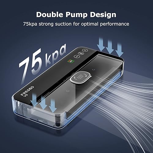 Fresko Automatique Machine/Appareils de Mise Sous Vide Humides et Secs, Sous Videuse Alimentaire avec LED Intelligente et 10 Sacs Vide (V5) - Nail Gallerys