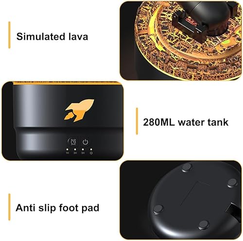 Humidificateur D'arôme Cannon,Humidificateur D'aromathérapie a Tourelle de 280 Ml,2 Modes de Brume avec Lumières LED Colorées,Diffuseur D'arrêt Automatique Sans Eau pour Maison,Bureau,Salle de Sport - Nail Gallerys