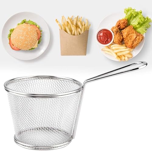 Panier à frire multifonction en acier inoxydable Passoire en métal Braconnage Bouillir Panier à friture servant à la passoire alimentaire Présentation pour chips, frites, crevettes, quartiers - Nail Gallerys