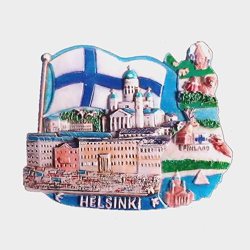 Helsinki Finland Aimant de réfrigérateur 3D souvenir de voyage collection cadeau décoration maison et cuisine autocollant magnétique Helsinki Finland Aimant de réfrigérateur - Nail Gallerys