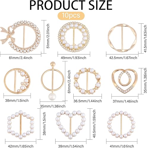 CHGCRAFT 10 pièce 10 styles de Boucles en Alliage pour Écharpe Vêtements Bouton Noué en Coin pour Sangles Sacs Mode Cercle Rond en Métal Boucle de Clip pour Chemise 1.63 × 1.67 × 0.14 pouces - Nail Gallerys