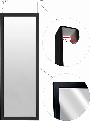 BD ART Miroir Rectangulaire Porte, Couleur Noir 36x126 cm - Nail Gallerys