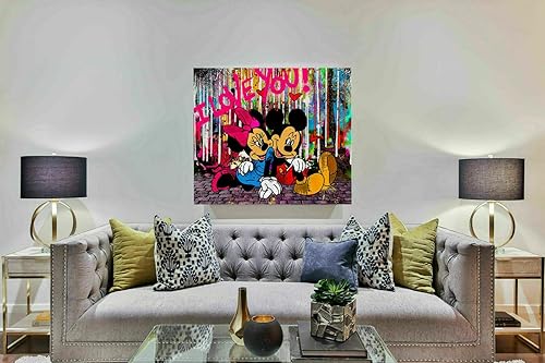 Magic Canvas Art Impression sur toile Pop Art de Mickey Mouse - Impression d'art de haute qualité - B8109 - Dimensions : 90 x 60 cm - Nail Gallerys