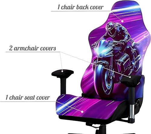 Tedkoo Housse de Chaise de Jeux, Housse de Chaise Ordinateur élastique Extensible Motifs de Voitures de Course, pour Chaise de Jeu de Bureau (sans Chaise)(Gaming Motif E) - Nail Gallerys
