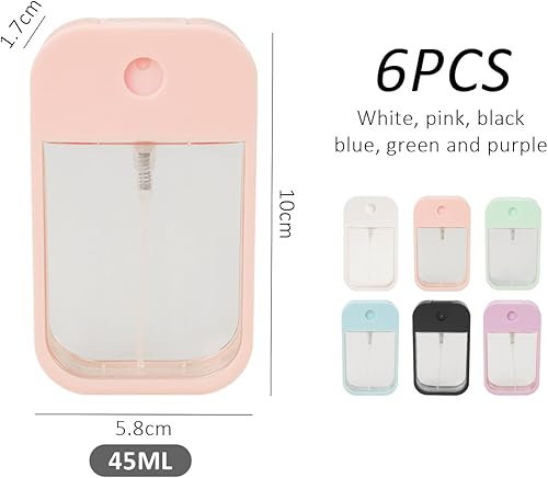 KRYMSON Lot de 6 mini flacons pulvérisateurs de 45 ml, flacons pulvérisateurs en plastique, flacons portables, petits flacons de rangement, flacons de parfum, bouteilles pour cartes - Nail Gallerys