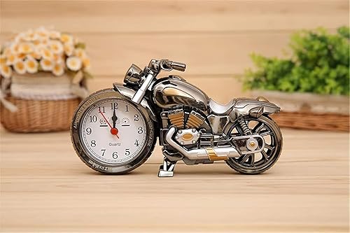EKKONG Horloge a Poser Vintage Moto, Horloge en Forme de Moto, Décor de Bureau Modèle Moto, Réveil Radio Forme Moto Vintage, Cadeau Moto Créatif pour Enfants, Adultes, Fans de Moto - Nail Gallerys