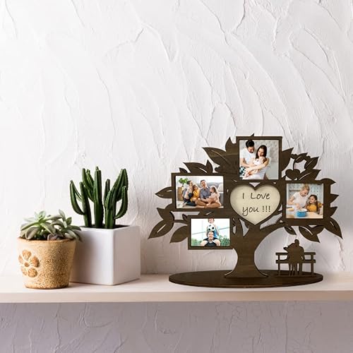 Cadre en bois d'arbre de vie | Je t'aime cadre photo multiple | Idée Cadeau Petite Amie Maman Anniversaire Saint Valentin | 100% fabriqué en Italie - Nail Gallerys