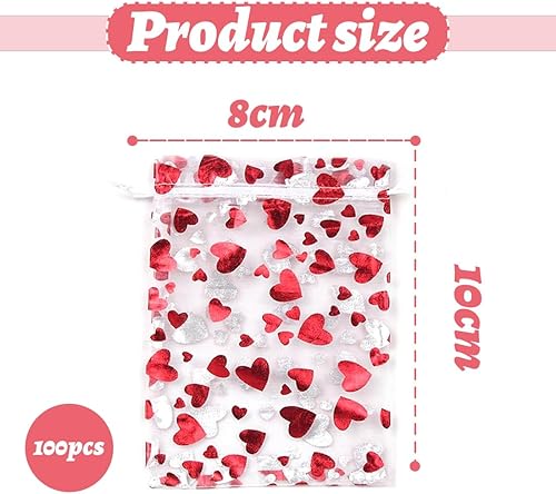 Lot de 100 sachets en organza, 7 x 9 cm, pochette cadeau en organza, pochette à bijoux, sachets de mariage, sachets de lavande, faveur de mariage - Nail Gallerys