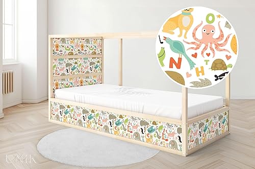 Unik Nordic Stickers pour Lit IKEA KURA, Engins de Chantier & Pelleteuses, Lot de 5 Autocollants Partie Inférieure, Film Meuble Autocollant Aquarelle, Déco Chambre Enfant Garçon - Nail Gallerys