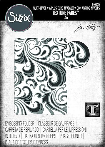 Sizzix 665226 Chemise de gaufrage à Plusieurs Niveaux Motif tourbillons de Tim Holtz Taille Unique Matrices de découpe pour Scrapbooking, Papier, Multicolor - Nail Gallerys