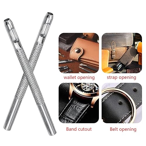 Poinçonneuse ronde améliorée pour cuir - Outil de bricolage - Trou creux - 2 5 mm / 3 mm / 3 5 / 4 mm - Pour bracelets de montre - Nail Gallerys