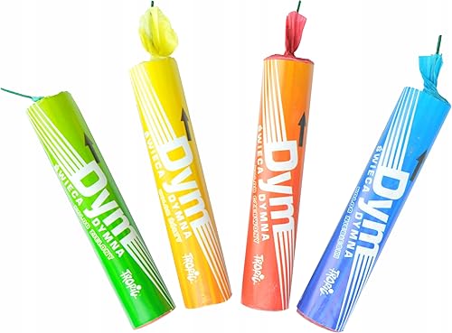 Pack de 4 Fumigènes Multicolores à Main – Durée ± 50 sec – Allumage par Mèche – À Tenir en Main – Catégorie F1 – ZENDA CLUB® - Nail Gallerys