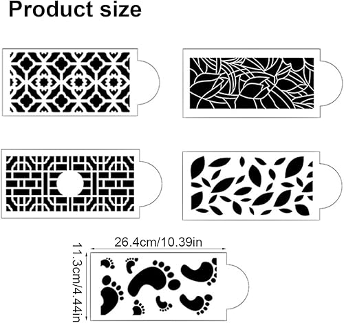 EBHO 5 Pièces Pochoir Patisserie, Accessoires de décoration de pâtisserie, Pochoir Gateau, Pochoir Patisserie Gateau Reutilisable, pour Mousse, Gâteau, Mariage - Nail Gallerys