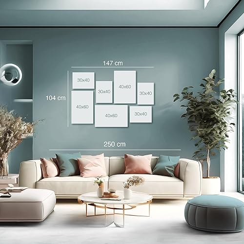 Novart- Tableau Décoration Murale- Banksy- I love NY- Decoration Chambre Salon- Prêt à être Accroché- 7 Cadres de 30x40 & 20x30 cm- Beige- N003271a - Nail Gallerys